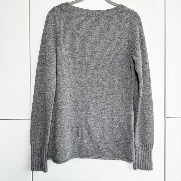 J Crew Sweater Silver Metallic Gray Size Medium Wool Alpaca Evening Dressy Shiny - Picture 4 of 6